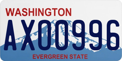 WA license plate AXO0996
