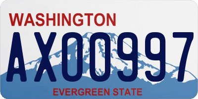 WA license plate AXO0997