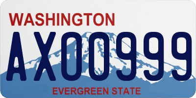 WA license plate AXO0999
