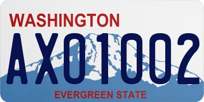 WA license plate AXO1002