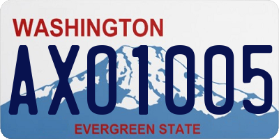WA license plate AXO1005