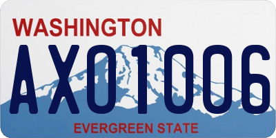 WA license plate AXO1006