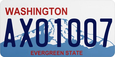 WA license plate AXO1007