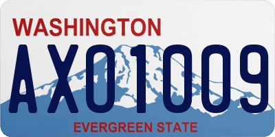 WA license plate AXO1009