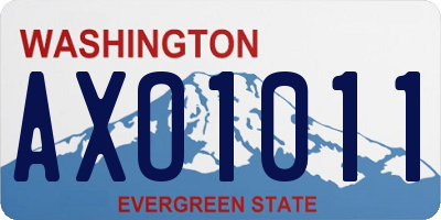 WA license plate AXO1011
