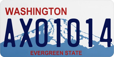 WA license plate AXO1014