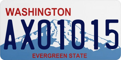 WA license plate AXO1015
