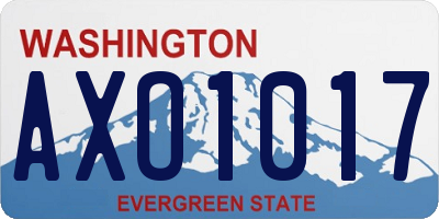 WA license plate AXO1017