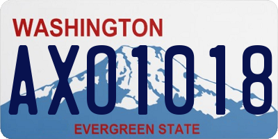 WA license plate AXO1018