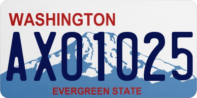 WA license plate AXO1025
