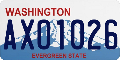 WA license plate AXO1026