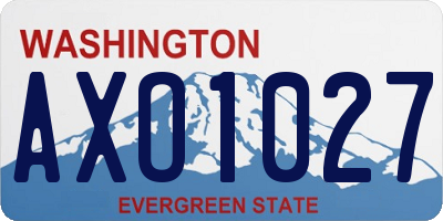 WA license plate AXO1027