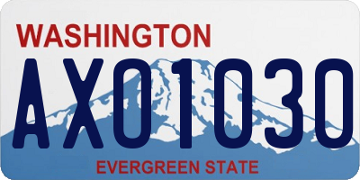 WA license plate AXO1030