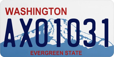 WA license plate AXO1031