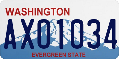 WA license plate AXO1034
