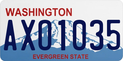 WA license plate AXO1035