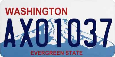 WA license plate AXO1037