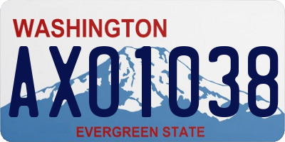 WA license plate AXO1038