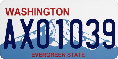 WA license plate AXO1039