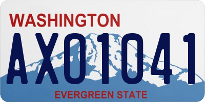 WA license plate AXO1041