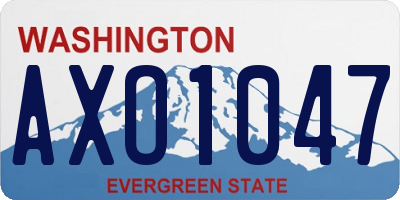 WA license plate AXO1047