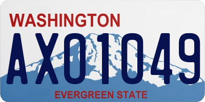 WA license plate AXO1049