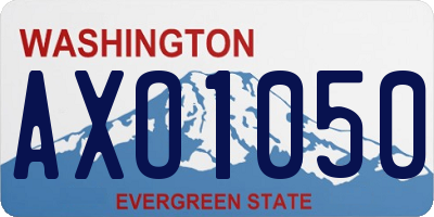 WA license plate AXO1050
