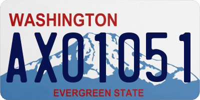 WA license plate AXO1051