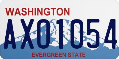 WA license plate AXO1054