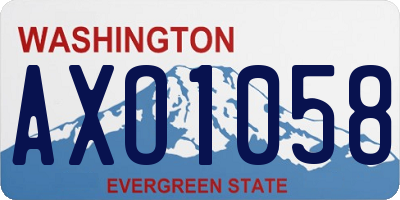 WA license plate AXO1058