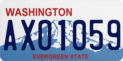 WA license plate AXO1059