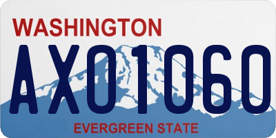 WA license plate AXO1060