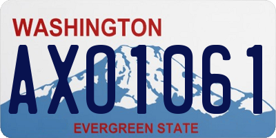 WA license plate AXO1061