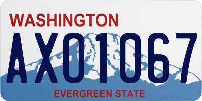 WA license plate AXO1067