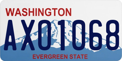 WA license plate AXO1068