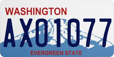 WA license plate AXO1077