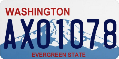 WA license plate AXO1078