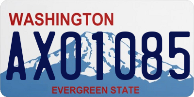 WA license plate AXO1085