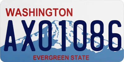 WA license plate AXO1086
