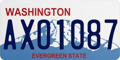 WA license plate AXO1087