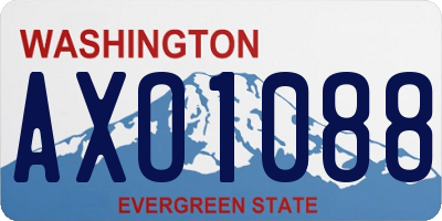 WA license plate AXO1088