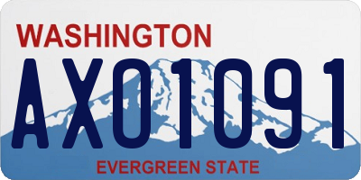 WA license plate AXO1091