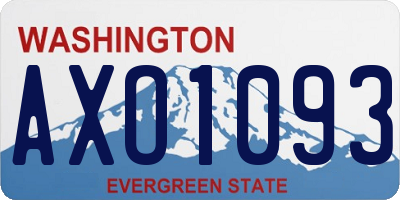 WA license plate AXO1093