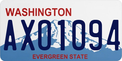 WA license plate AXO1094