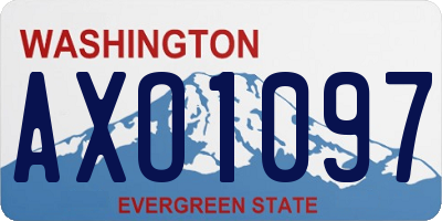 WA license plate AXO1097
