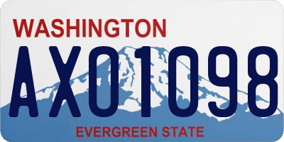 WA license plate AXO1098