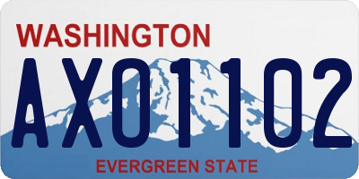 WA license plate AXO1102