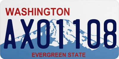 WA license plate AXO1108
