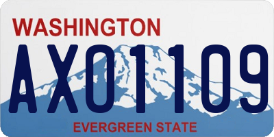 WA license plate AXO1109