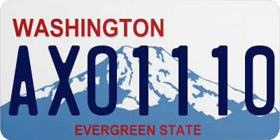 WA license plate AXO1110